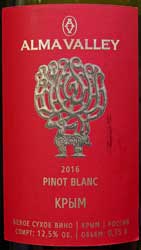 этикетка Pinot Blanc Alma Valley
